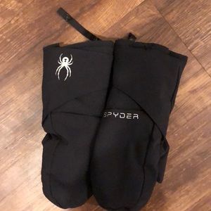 Black Kids Spyder Mittens